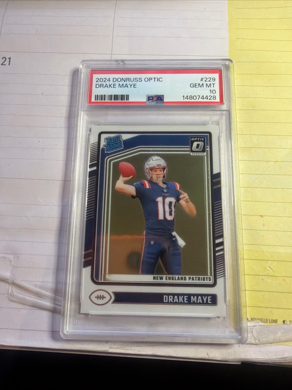 Drake Maye 2024 Panini Optic Rated Rookie 229 RC PSA 10 Gem Mint Patriots RC 💎